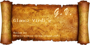 Glancz Virág névjegykártya